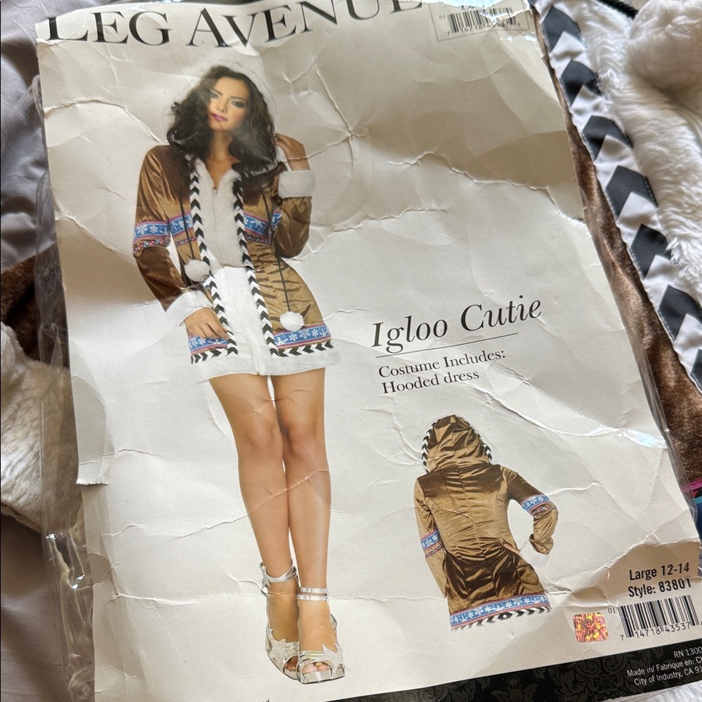 Leg Avenue Brown & White Igloo Cutie Hooded Dress